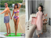 Làm mẹ - Siêu mẫu Hà Anh cao 1m75 lấy chồng Tây cao gần 2m, con gái 5 tuổi trắng xinh như búp bê, chiều cao gây kinh ngạc
