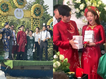 Sính lễ 4 đám cưới Puka - Gin Tuấn Kiệt: 1000 viên kim cương, 14 tráp rồng phượng, 20 cây vàng, 500 triệu tiền mặt