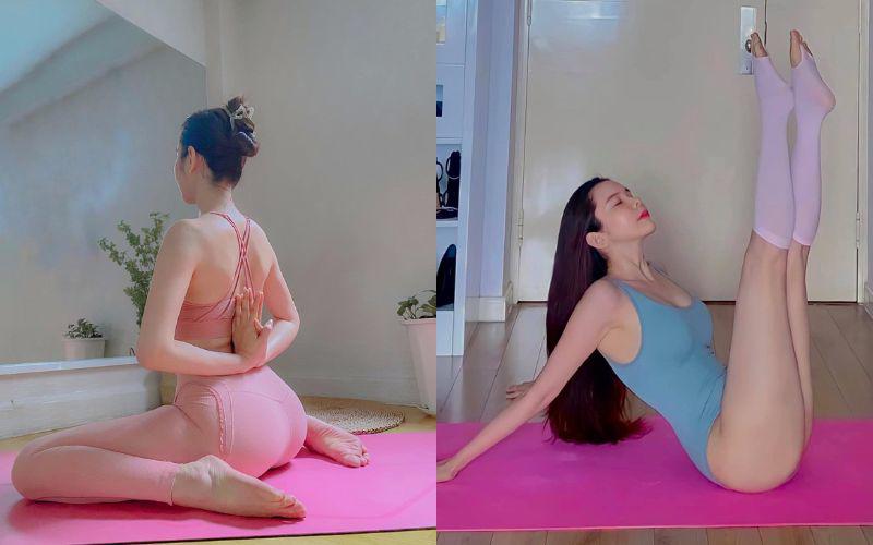Mỗi tuần, cô đều dành ra một buổi để tập yoga vào sáng sớm hay là chiều để giúp cơ thể dẻo dai, khỏe mạnh.
