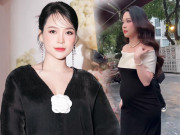 Thời trang - Sam "bế" bụng bầu đi ăn cưới, diện đồ xinh như búp bê nhưng lại đi cao gót cỡ này