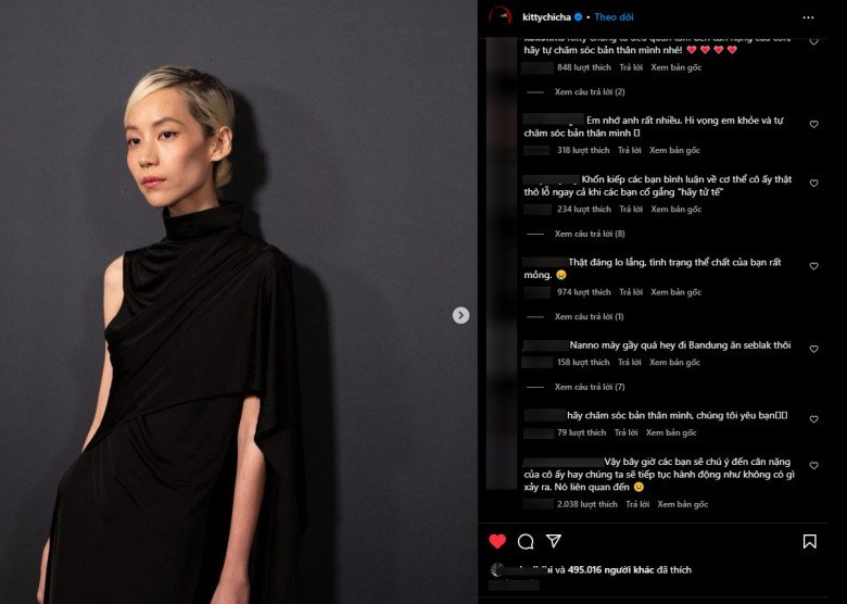 Vóc dáng, gương mặt của minh tinh xứ Thái Lan nhìn ở góc nào cũng thiếu sức sống và mỏng dính. Trên trang cá nhân của cô, hàng triệu fans đã tràn vào những tấm hình và nhắc nhở cô về việc chăm sóc bản thân.
