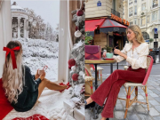 Thời trang - Học phụ nữ Pháp "lên đồ" đi chụp ảnh Giáng Sinh, diện toàn màu nổi nhưng không sến