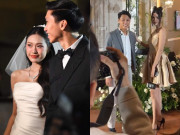 Giải trí - Vợ chồng Mạc Hồng Quân dự đám cưới Đoàn Văn Hậu - Doãn Hải My, cô dâu lộ bụng "lùm lùm" trong hôn lễ