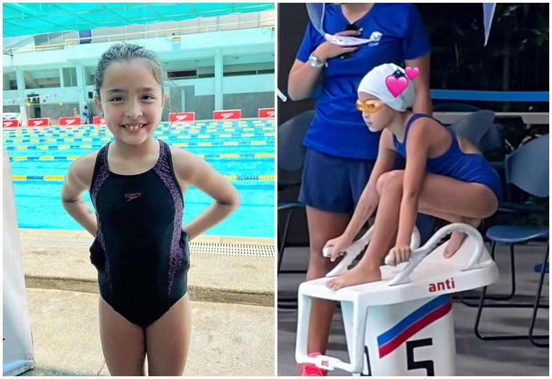 Con gái mỹ nhân Marian Rivera từng khiến công chúng bất ngờ khi đại diện cho câu lạc bộ Rockwell tham gia một giải bơi lội và đã giành huy chương ở cả 5 nội dung.
