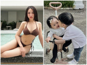 Yêu con - Hot girl Sài Gòn con gái đại gia Minh Nhựa làm mẹ tuổi 20 đẹp nõn nà, sinh một trai một gái dạy con rất khéo