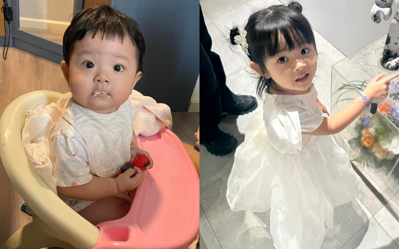 Cô công chúa nhỏ của Trương Mỹ Nhân và Phí Ngọc Hưng từ nhỏ đã sở hữu diện mạo vô cùng xinh xắn, đáng yêu nhờ hưởng gen đẹp từ cả bố 'hot boy' lẫn mẹ Á hậu.
