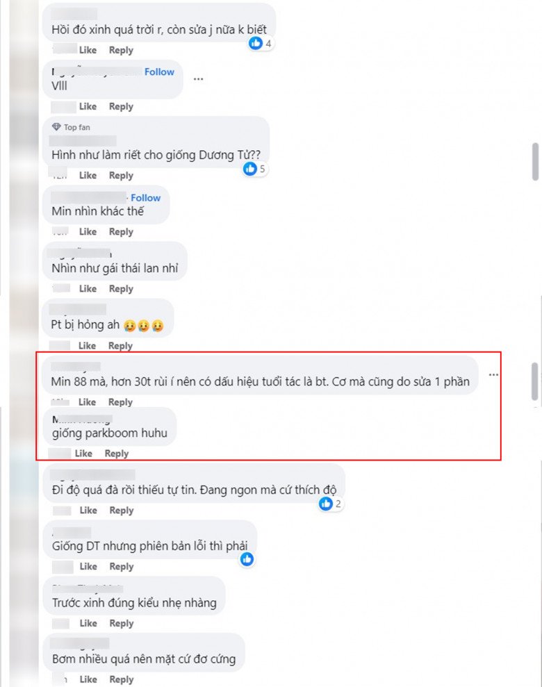 Song đa số lại không tán dương nhan sắc trẻ như búp bê của Min.