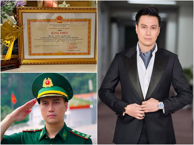 Mới đây, diễn viên Việt Anh vừa chia sẻ hình ảnh tấm bằng khen của Bộ trưởng Bộ Quốc phòng ký tặng vì những đóng góp cho vai diễn người lính biên phòng trong 'Cuộc chiến không giới tuyến'. Anh  tự hào viết: 'Một niềm vui không hề nhỏ'.
