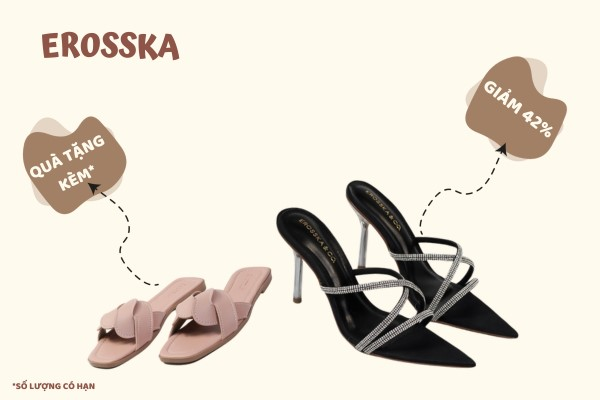 Mua 2 tính tiền 1, combo giày mũi nhọn và dép đế bằng với độ bám dính tốt, không trơn trượt hiện chỉ có giá chỉ từ 209.000 đồng.