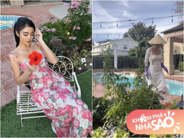 Hoa hậu ăn chơi sống với chồng thứ 2 trong biệt thự có bể bơi, sân vườn ngập tràn hoa lá