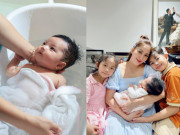 Giải trí - Lisa nhà Khánh Thi - Phan Hiển 3 tháng tuổi đã hưởng dịch vụ cao cấp, chiếc bụng "đốn tim" người xem