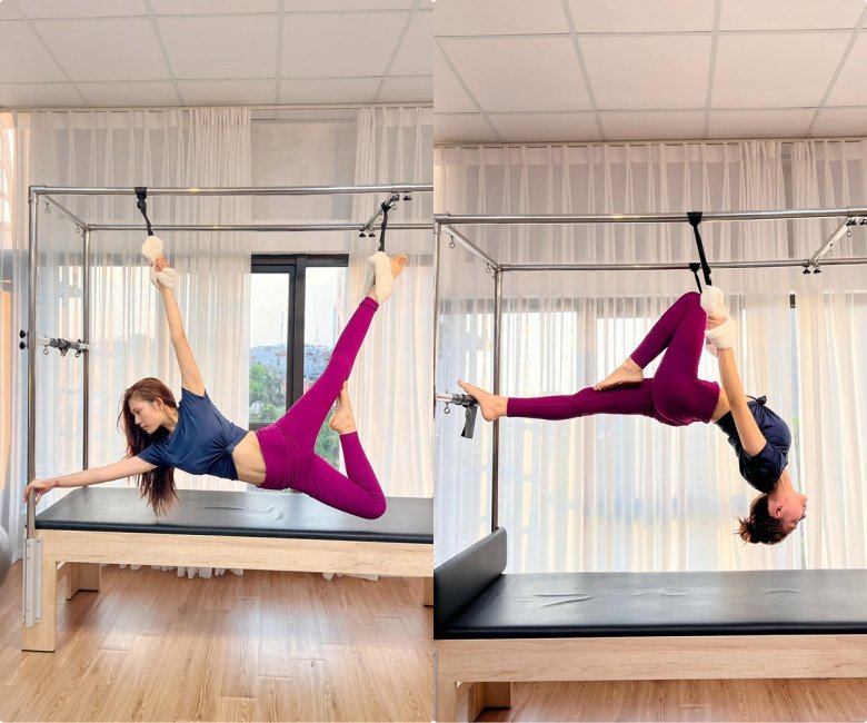 Mới đây, chân dài xứ Cảng vừa cập nhật thêm Pilates. Chia sẻ về lí do tập luyện này, bà xã Nguyễn Quân thủ thỉ rằng nếu không thử thì làm sao biết mình có hợp hay không.