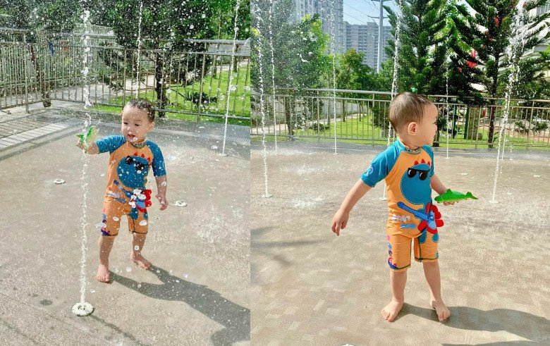 Con trai ca sĩ Bảo Thy thích mê hoạt động ngoài trời.