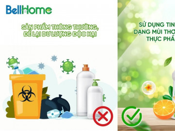 Chăm sóc tổ ấm chuẩn thiên nhiên cùng nước lau sàn, nước rửa chén Bell Home