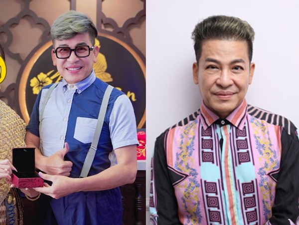 MC Thanh Bạch ví hình ảnh bản thân trước đây là cha và vẻ trẻ trung bây giờ như con trai.