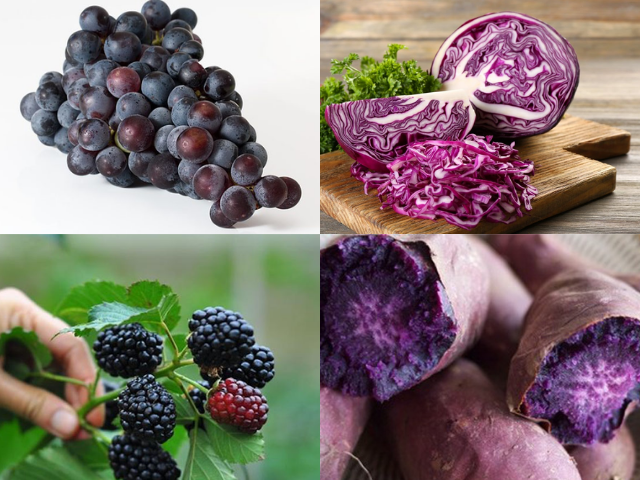 Có rất nhiều loại thực phẩm màu tím phổ biến