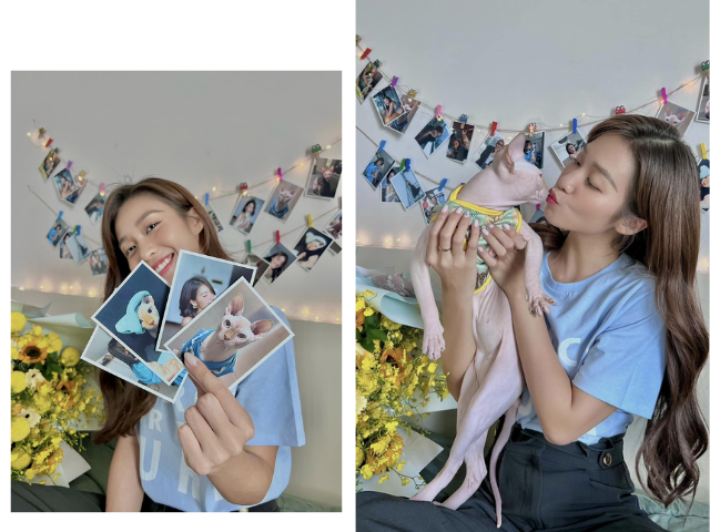 Không chỉ chụp ảnh, cô nàng còn in cả những khoảnh khắc bên cạnh thú cưng để làm kỉ niệm.