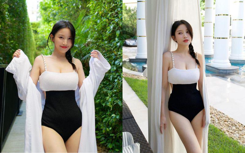 Đặc biệt, cô nàng là một trong số hiếm những hot girl không cần ăn mặc gợi cảm và mát mẻ mà vẫn có thể nổi tiếng. Đó là nhờ vào cách ứng dụng phong cách 'nửa kín nửa hở' cực bắt mắt. 
