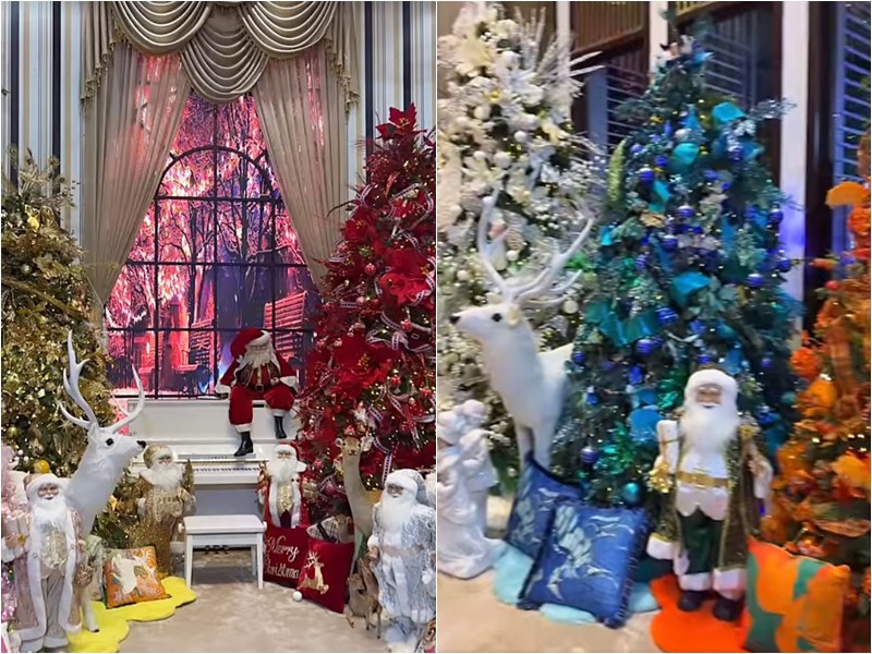 Trong video giới thiệu khung cảnh trong nhà, Mr Đàm cho biết: "Đây là không gian Noel của gia đình nhà Hưng dành để tiếp những người thân, bạn bè, khán giả thân yêu. Năm nay Hưng làm có 5 cây thôi: Đỏ, trắng, vàng, xanh và cam".
 
