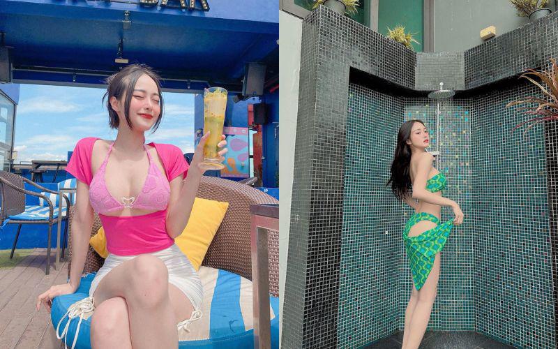 “Nữ thần đồng phục” Thái Lan cũng là người tự tin khoe dáng trong những bộ bikini gợi cảm, mang kiểu dáng và màu sắc đa dạng.
