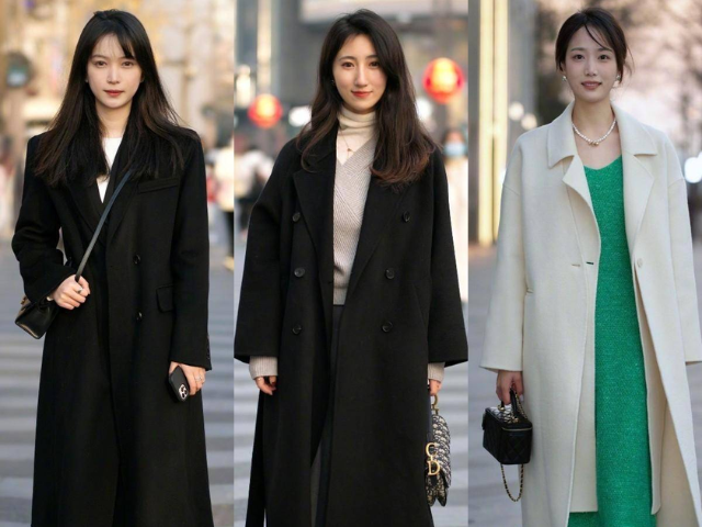 Vào những ngày đông lạnh giá, áo khoác và váy dài là những món đồ không thể thiếu trong tủ đồ của các chị đẹp Hàng Châu. 