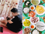 Bà bầu - Chị dâu hạnh phúc khoe cơm cữ em trai chồng nấu, đi học về là đòi bế cháu