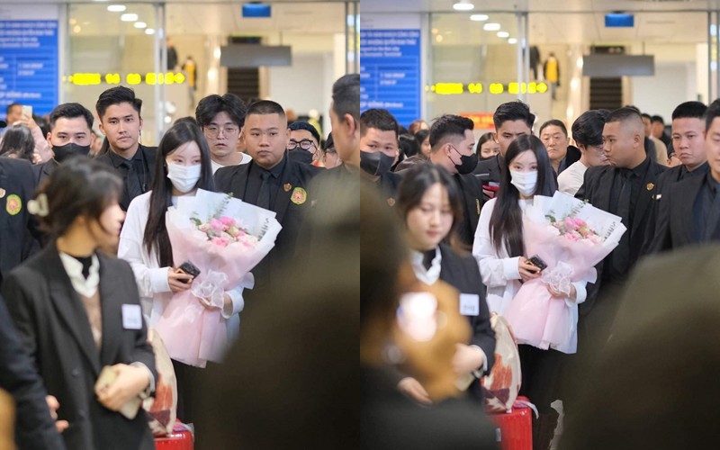 Ca sĩ có mặt khá muộn tại Nội Bài, khoảng hơn 23h, do chuyến bay bị trễ hơn một tiếng. Cô được 20 vệ sĩ, lực lượng an ninh sân bay bảo vệ. Sau khi chào fan, Hyomin di chuyển về khách sạn. 
