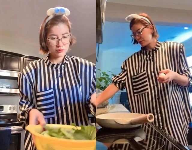 Sang Mỹ, cựu người mẫu trở thành nội trợ.