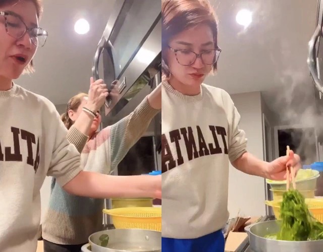 Cựu người mẫu dành phần lớn thời gian nấu nướng và chăm sóc gia đình.