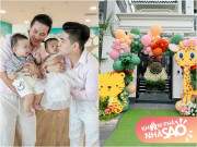 Nhà đẹp - "Cặp bố bỉm hot nhất miền Tây" Hà Trí Quang - Thanh Đoàn trang trí biệt thự cực hút mắt mừng sinh nhật con sinh đôi