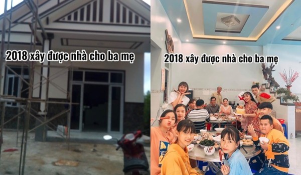 Không chỉ giúp bố mẹ trả hết số nợ, nàng 9X còn xây nhà mới khang trang cho bố mẹ ở quê.