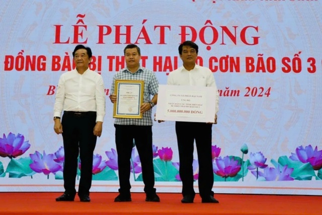 Trước đó, Công ty Cổ phần Đại Nam đã ủng hộ 5 tỉ đồng tại Lễ phát động ủng hộ đồng bào bị thiệt hại do cơn bão số 3 do Ủy ban MTTQ Việt Nam tỉnh Bình Dương tổ chức