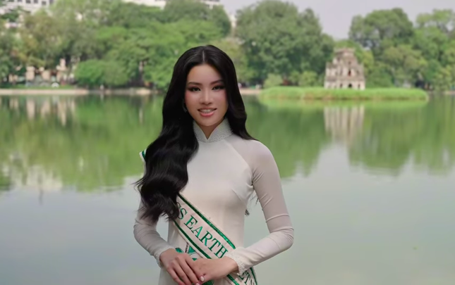 Hình ảnh Cao Ngọc Bích trong clip tự giới thiệu bản thân ở Miss Earth 2024.