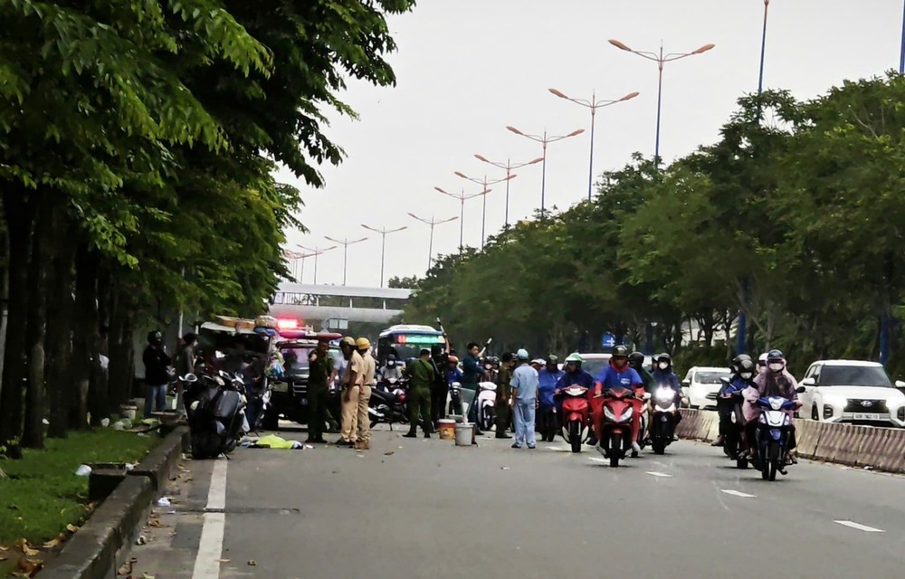 Hiện trường vụ tai nạn. Ảnh: CTV