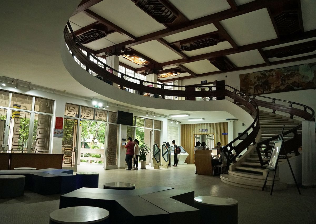 The impressive interior of the library