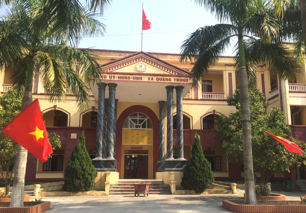 Trụ sở UBND xã Quang Trung nơi ông Nam làm Chủ tịch xã.