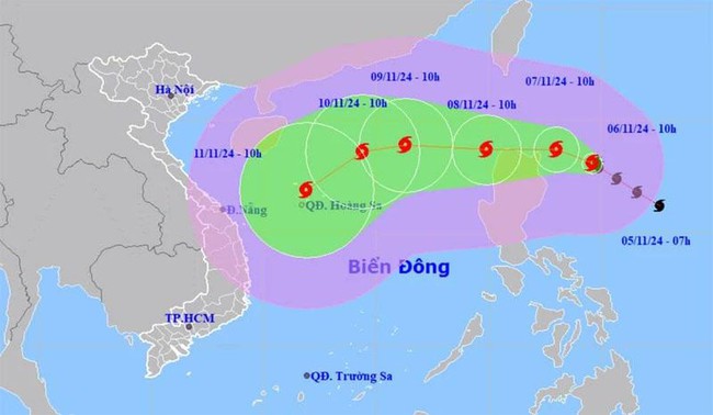 Bão Yinxing sẽ vào Biển Đông trở thành cơn bão số 7.