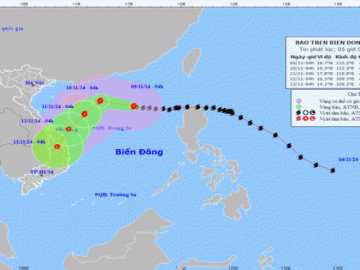 Không khí lạnh khống chế bão số 7 di chuyển lên phía Bắc