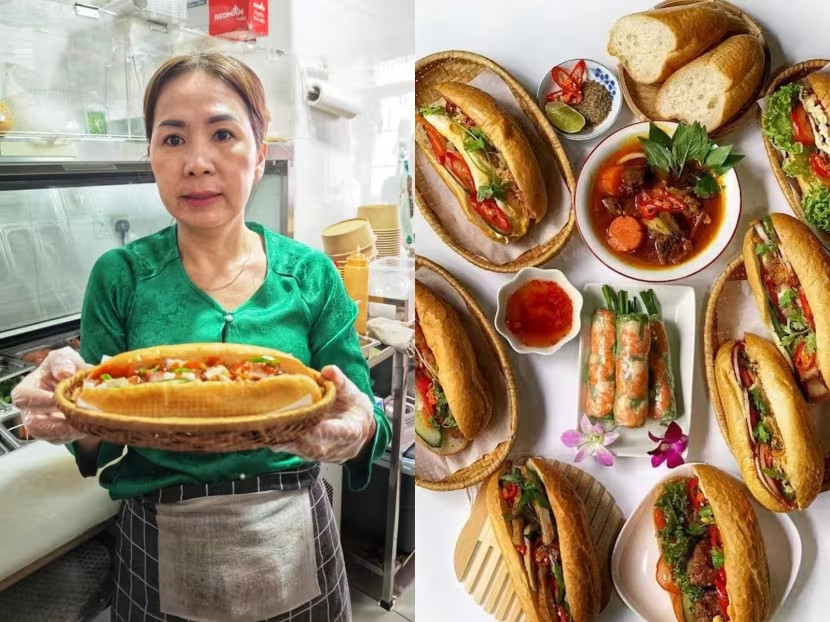 Bà Huệ bán bánh mì và một số món ăn Việt Nam ngay tại nhà