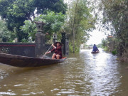 Tin tức - Thừa Thiên Huế: Nhiều nơi bị ngập, người dân đi lại bằng thuyền