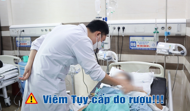 Một bệnh nhân bị viêm tụy cấp bị suy nhược sau khi uống rượu 1 ngày. Ảnh: BVCC