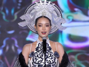 Á hậu Khánh Linh 'nổi da gà' khi diễn trang phục dân tộc tại Miss Intercontinental