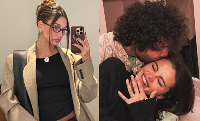 Hailey bieber thả tim chúc mừng selena gomez đính hôn - 1