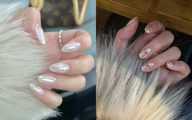 5 mẫu nail trending mùa Giáng sinh 2024: Tráng gương, họa tiết nơ chưa hạ nhiệt - 3