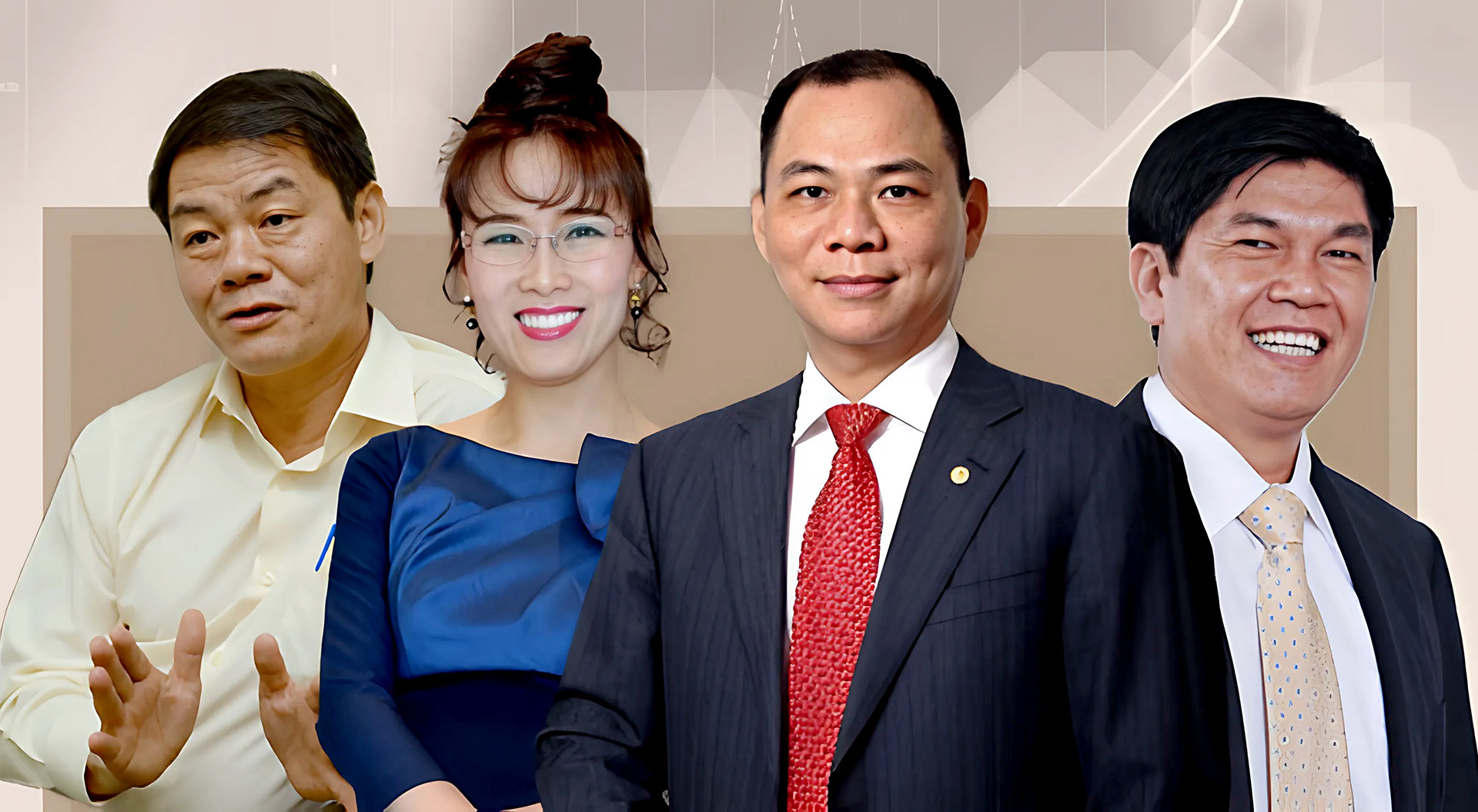 Các tỷ phú giàu nhất Việt Nam. Ảnh: DK