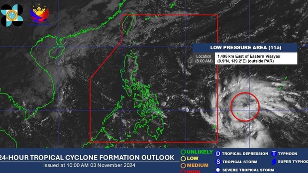 Dự báo cơn bão mới sắp đổ bộ vào khu vực phía bắc đảo Luzon, Philippines. (Ảnh: PAGASA).