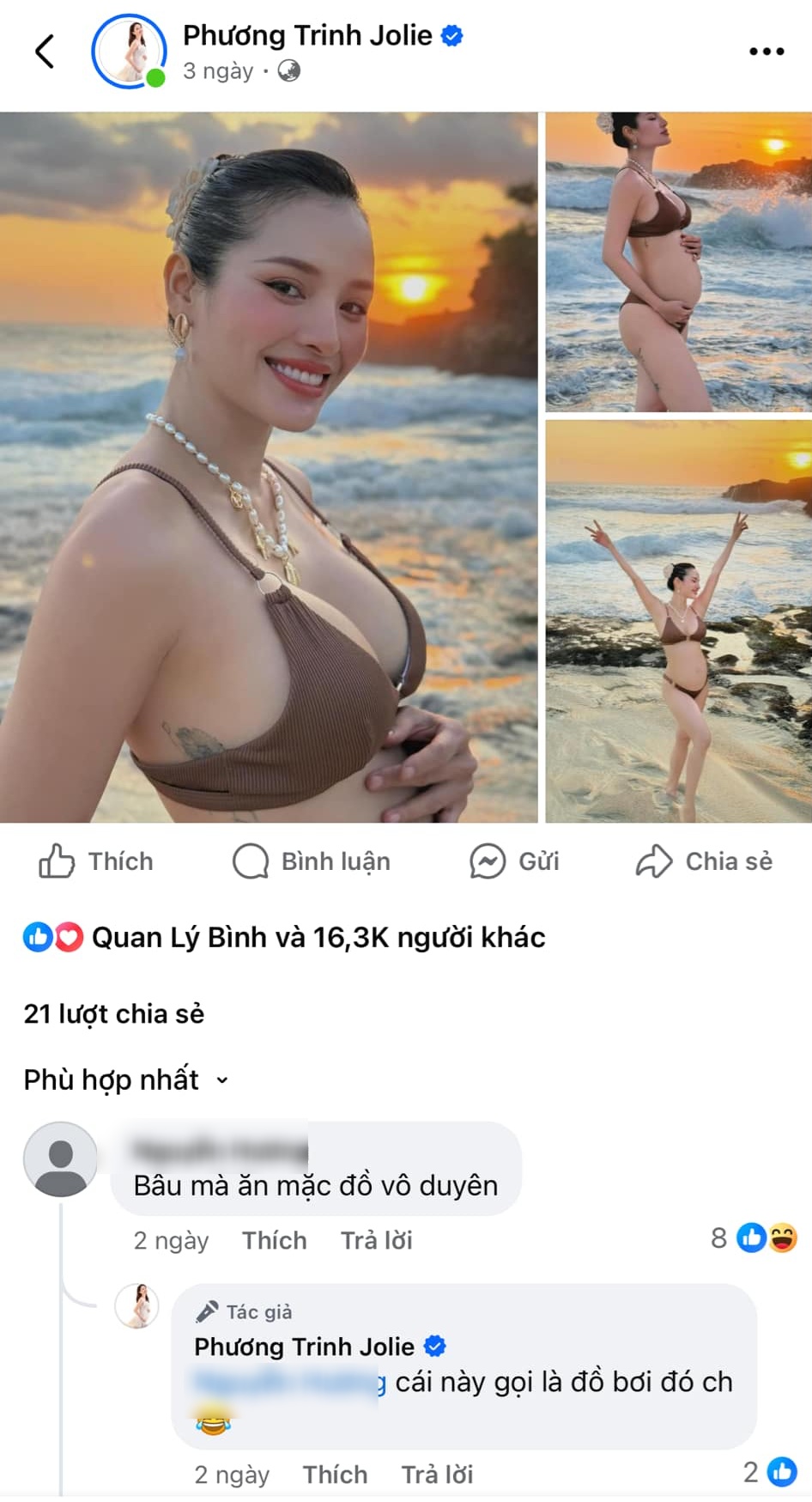 Phương Trinh Jolie đáp trả bình luận kém duyên.