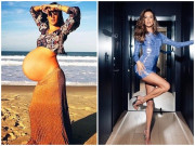 Bà bầu - Những chân dài đình đám bế bụng bầu lên sàn diễn, sau sinh vóc dáng thế nào?