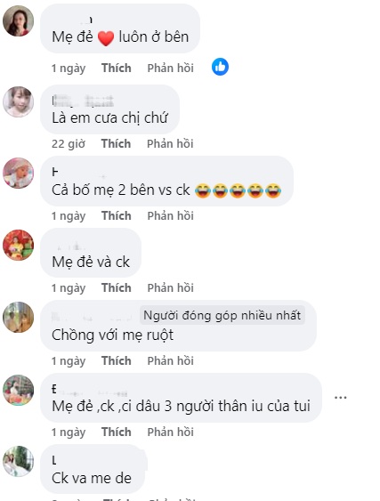 Bình luận trả lời câu hỏi “lúc đi đẻ, ai là người bên cạnh?”.