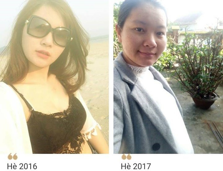 Hai hình ảnh của một bà mẹ, sự khác biệt quá rõ ràng.